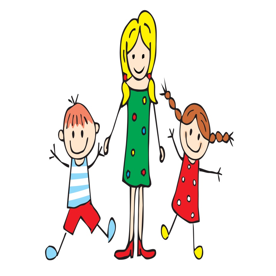 Girl and kids